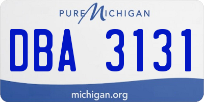 MI license plate DBA3131