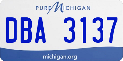 MI license plate DBA3137