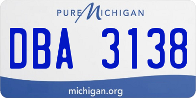 MI license plate DBA3138