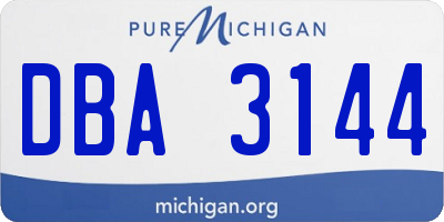 MI license plate DBA3144