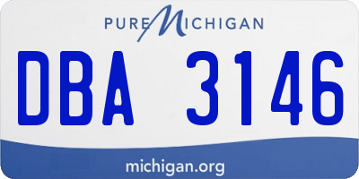 MI license plate DBA3146