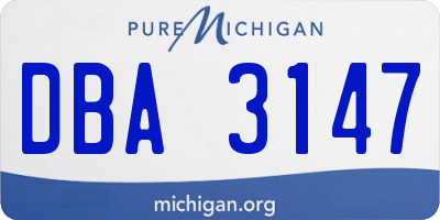 MI license plate DBA3147