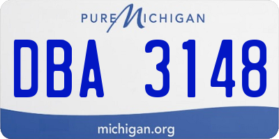 MI license plate DBA3148