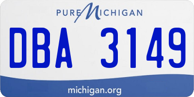 MI license plate DBA3149