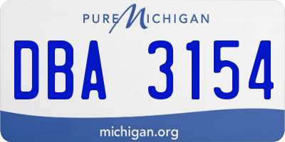 MI license plate DBA3154