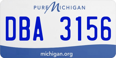 MI license plate DBA3156
