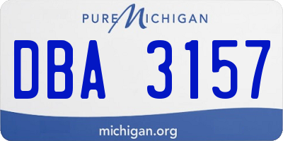 MI license plate DBA3157