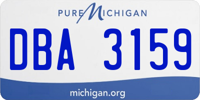 MI license plate DBA3159