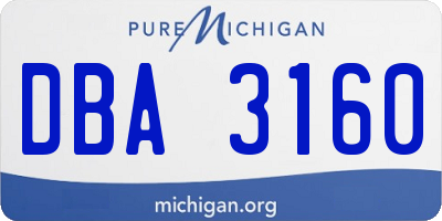 MI license plate DBA3160