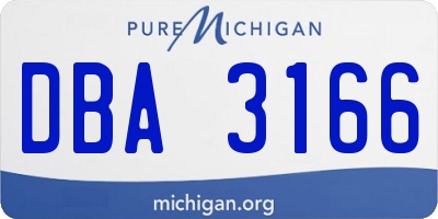 MI license plate DBA3166