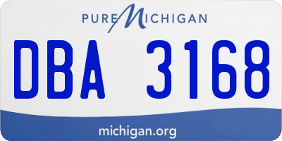 MI license plate DBA3168