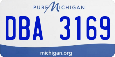 MI license plate DBA3169