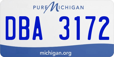 MI license plate DBA3172