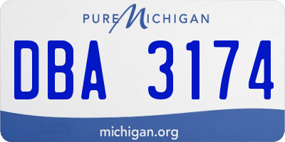 MI license plate DBA3174