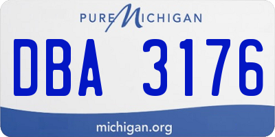 MI license plate DBA3176