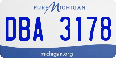 MI license plate DBA3178