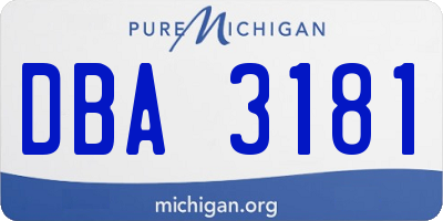 MI license plate DBA3181