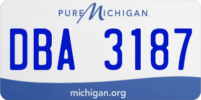 MI license plate DBA3187