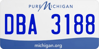 MI license plate DBA3188