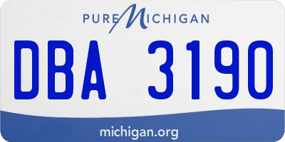 MI license plate DBA3190