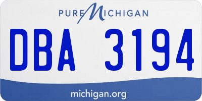 MI license plate DBA3194