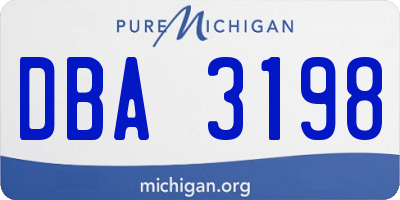 MI license plate DBA3198
