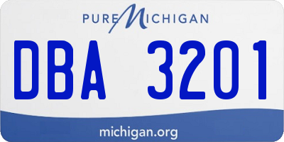 MI license plate DBA3201