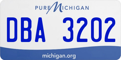 MI license plate DBA3202