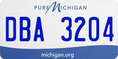 MI license plate DBA3204