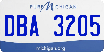 MI license plate DBA3205