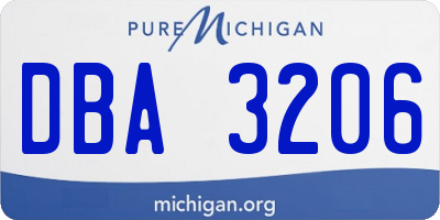 MI license plate DBA3206