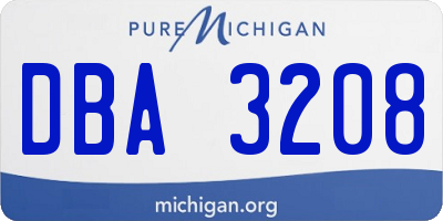 MI license plate DBA3208