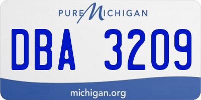 MI license plate DBA3209
