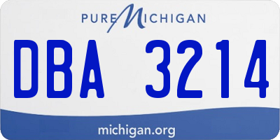 MI license plate DBA3214