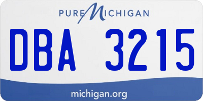 MI license plate DBA3215