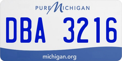 MI license plate DBA3216
