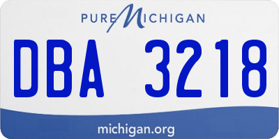 MI license plate DBA3218