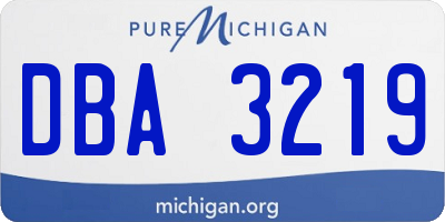 MI license plate DBA3219