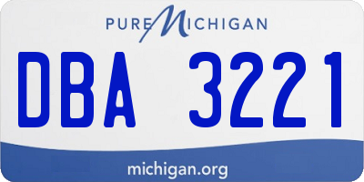 MI license plate DBA3221