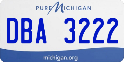 MI license plate DBA3222