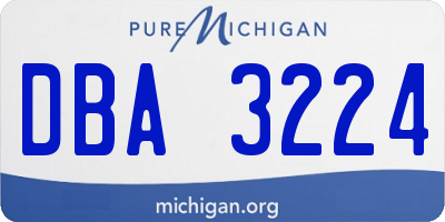 MI license plate DBA3224