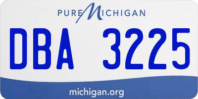 MI license plate DBA3225
