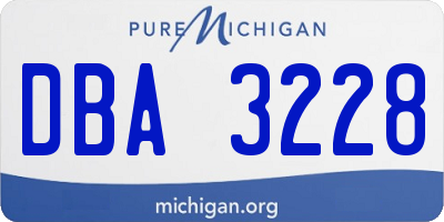 MI license plate DBA3228