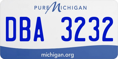 MI license plate DBA3232