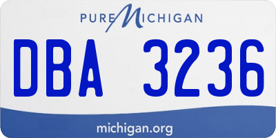 MI license plate DBA3236