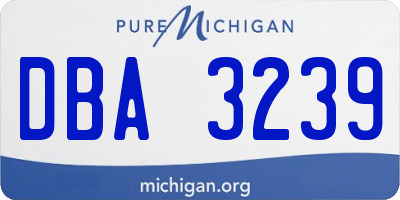 MI license plate DBA3239