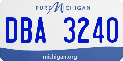 MI license plate DBA3240