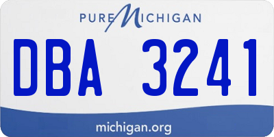 MI license plate DBA3241