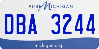 MI license plate DBA3244