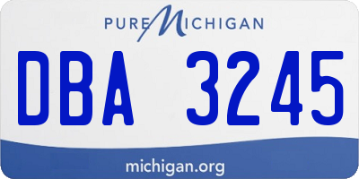 MI license plate DBA3245